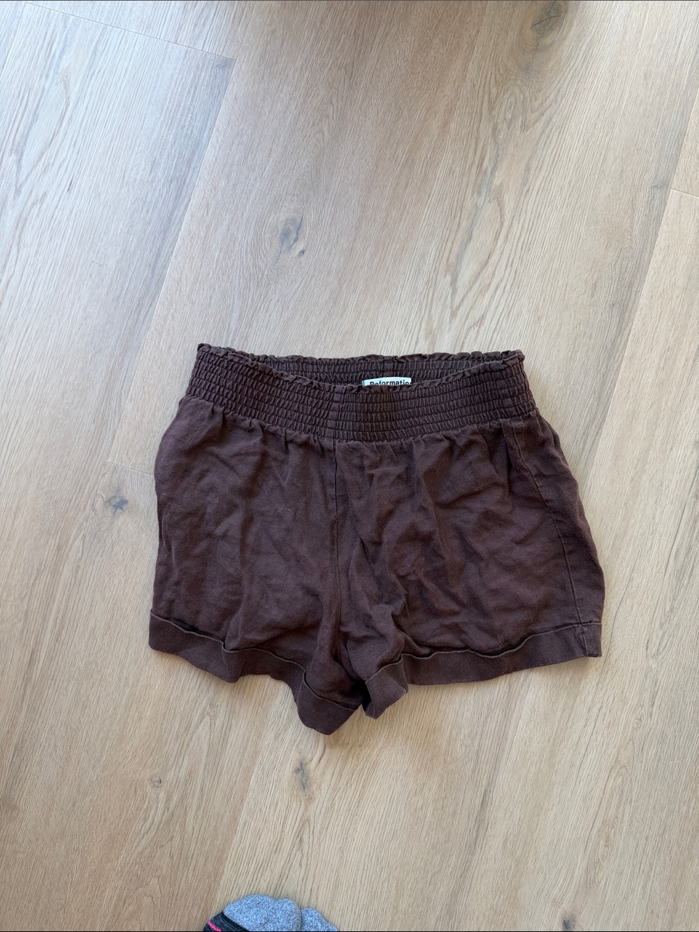 Reformation Women's Brown Elastic-Waist Casual Shorts XS